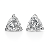 CERTIFIED 925 Starling Silver 14.7 Ct Synthetic Moissanite Heart Earring Pair